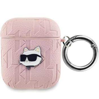 Karl Lagerfeld KLA2PGCHPP Monogram Choupette Head tok AirPods 1/2 - rózsaszín kép