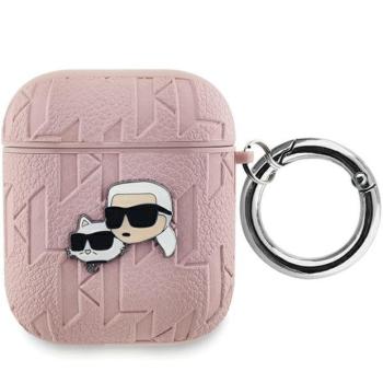 Karl Lagerfeld KLA2PGKCPP Monogram Karl &amp; Choupette Head tok AirPods 1/2 - rózsaszín kép