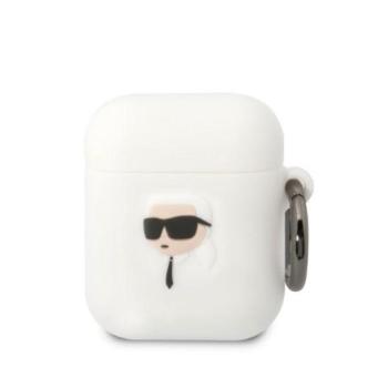 Karl Lagerfeld KLA2RUNIKH AirPods 1/2 tok fehér szilikon Karl Head 3D kép