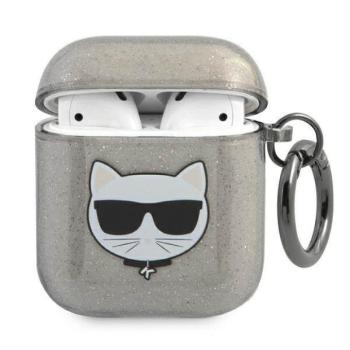Karl Lagerfeld KLA2UCHGK AirPods 1/2 tok fekete Glitter Choupette kép