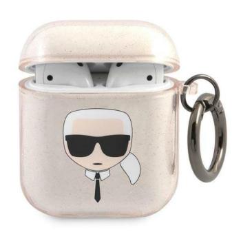 Karl Lagerfeld KLA2UKHGD AirPods 1/2 tok arany csillogó Karl&#039;s Head kép