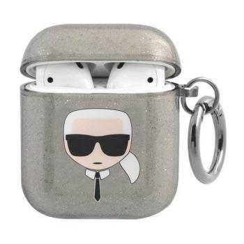 Karl Lagerfeld KLA2UKHGK AirPods 1/2 tok fekete Glitter Karl&#039;s Head kép