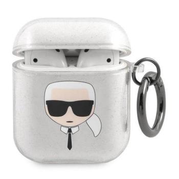 Karl Lagerfeld KLA2UKHGS AirPods 1/2 tok ezüst csillogó Karl&#039;s Head kép