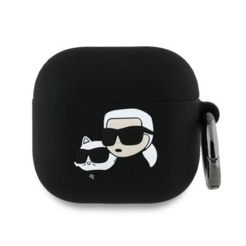 Karl Lagerfeld KLA4RUNKCHK Silicone Karl&amp;Chaupette Head 3D tok AirPods 4 - fekete kép