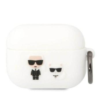 Karl Lagerfeld KLACAPSILKCW AirPods Pro fehér szilikon Karl &amp; Choupette tok kép