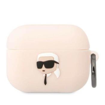 Karl Lagerfeld KLAPRUNIKP AirPods Pro rózsaszín szilikon tok 3D Karl fej kép