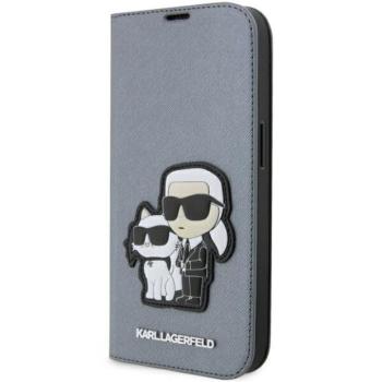 Karl Lagerfeld KLBKP14LSANKCPG iPhone 14 Pro 6.1&quot; könyvtok ezüst Saffiano Karl &amp; Choupette kép