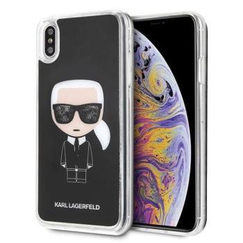 Karl Lagerfeld KLHCI65ICGBK Iconic Glitter tok iPhone XS Max - fekete kép