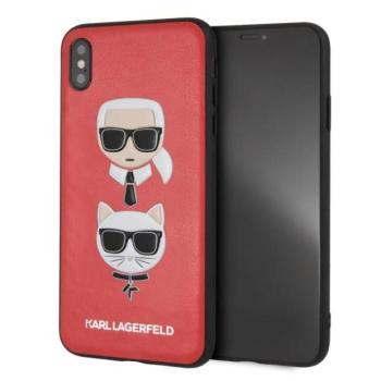 Karl Lagerfeld KLHCI65KICKCRE Karl &amp; Choupette tok iPhone XS Max - piros kép