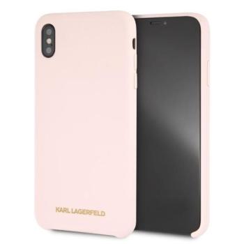 Karl Lagerfeld KLHCI65SLLPG iPhone Xs Max keménytok világos rózsaszín szilikon kép