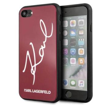 Karl Lagerfeld KLHCI8DLKSRE iPhone 7/8 SE 2020 / SE 2022 piros Signature Glitter keménytok kép