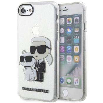 Karl Lagerfeld KLHCI8HNKCTGT iPhone 7/8/ SE 2020 / SE 2022 átlátszó keménytok csillogó Karl&amp;Choupette kép