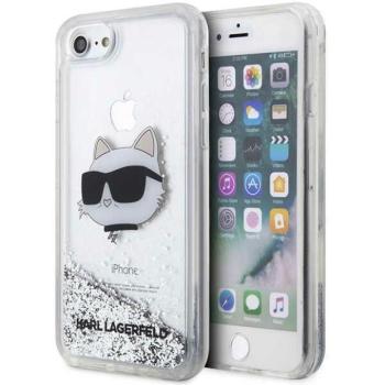 Karl Lagerfeld KLHCI8LNCHCS iPhone 7/8/ SE 2020 / SE 2022 ezüst keménytok Glitter Choupette Head kép