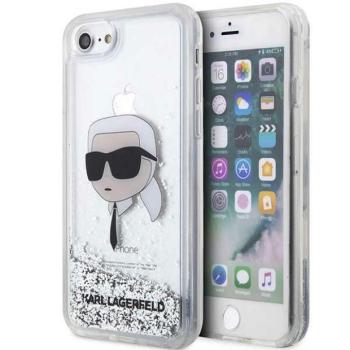 Karl Lagerfeld KLHCI8LNKHCH iPhone 7/8/ SE 2020 / SE 2022 ezüst keménytok Glitter Karl Head kép
