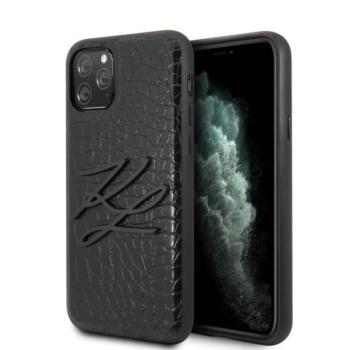 Karl Lagerfeld KLHCN58CRKBK iPhone 11 Pro keménytok fekete Croco kép