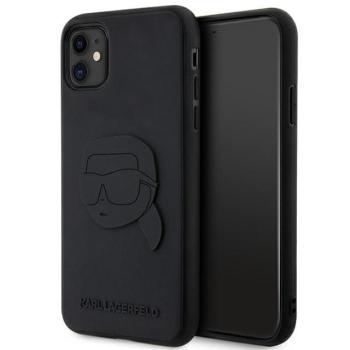 Karl Lagerfeld KLHCN613DRKNK iPhone 11 6.1&quot; fekete keménytok gumi Karl Head 3D kép