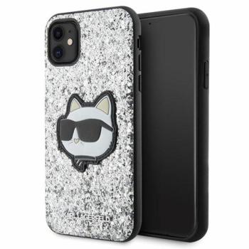 Karl Lagerfeld KLHCN61G2CPS iPhone 11 6.1&quot; ezüst keménytok Glitter Choupette Patch kép