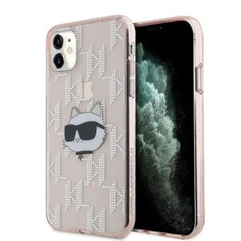 Karl Lagerfeld KLHCN61HKLPCHP IML Choupette Head &amp; Monogram tok iPhone 11 - rózsaszín kép