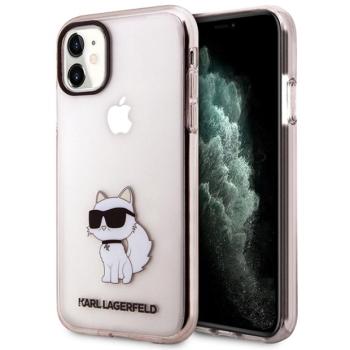 Karl Lagerfeld KLHCN61HNCHTCP iPhone 11 6,1&quot; rózsaszín keménytok ikonikus Choupette kép