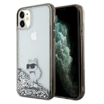 Karl Lagerfeld KLHCN61LKCNSK iPhone 11 6.1&quot; átlátszó keménytok folyékony csillogó Choupette kép