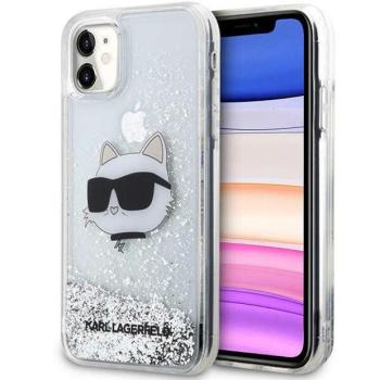 Karl Lagerfeld KLHCN61LNCHCS iPhone 11 ezüst keménytok Glitter Choupette Head kép