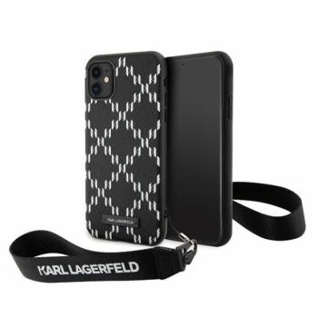 Karl Lagerfeld KLHCN61SAKLMBSK iPhone 11 6.1&quot; fekete keménytok Monogram Losange Saffiano monogram kép