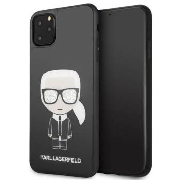 Karl Lagerfeld KLHCN65DLFKBK iPhone 11 Pro Max fekete keménytok ikonikus Karl csillogó kép