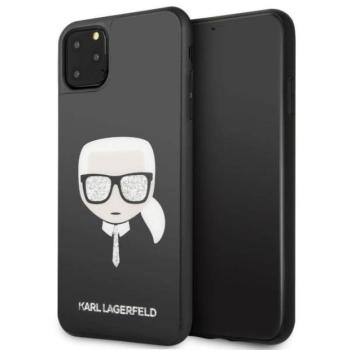 Karl Lagerfeld KLHCN65DLHBK iPhone 11 Pro Max fekete ikonikus csillogós tok Karl Lagerfeld fej kép