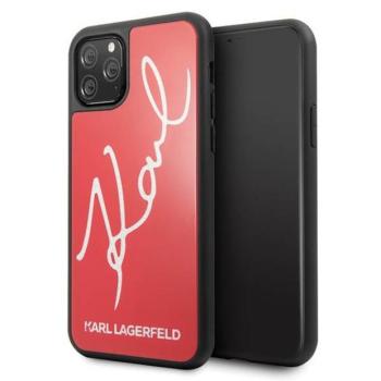 Karl Lagerfeld KLHCN65DLKSRE iPhone 11 Pro Max piros Signature csillogó keménytok kép