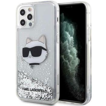 Karl Lagerfeld KLHCP12MLNCHCS iPhone 12/ 12 Pro 6,1&quot; ezüst keménytok Glitter Choupette fej kép