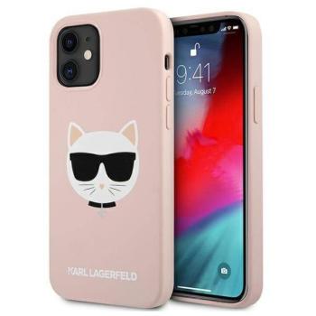 Karl Lagerfeld KLHCP12SSLCHLP iPhone 12 mini 5,4&quot; keménytok világos rózsaszín szilikon Choupette tok kép