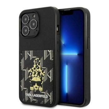 Karl Lagerfeld KLHCP13LCANCNK iPhone 13 Pro / 13 6,1&quot; keménytok fekete Karlimals Cardslot kép