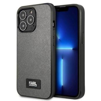 Karl Lagerfeld KLHCP13LSFMP2DG iPhone 13 Pro / 13 6,1&quot; keménytok ezüst Saffiano Plaque tok kép