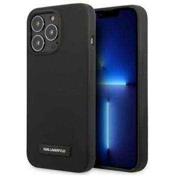 Karl Lagerfeld KLHCP13LSLMP1K iPhone 13 Pro / 13 6,1&quot; keménytok fekete Silicone Plaque tok kép