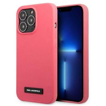 Karl Lagerfeld KLHCP13LSLMP1PI iPhone 13 Pro / 13 6,1&quot; keménytok fukszia Silicone Plaque tok kép