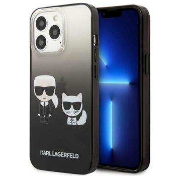 Karl Lagerfeld KLHCP13LTGKCK iPhone 13 Pro / 13 6,1&quot; keménytok fekete színátmenetes ikonikus Karl &amp; Choupette tok kép