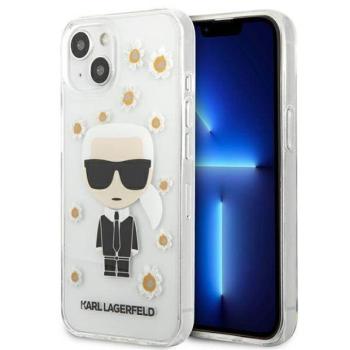 Karl Lagerfeld KLHCP13SHFLT iPhone 13 mini 5,4&quot; átlátszó virágos ikonikus Karl Lagerfeld tok kép