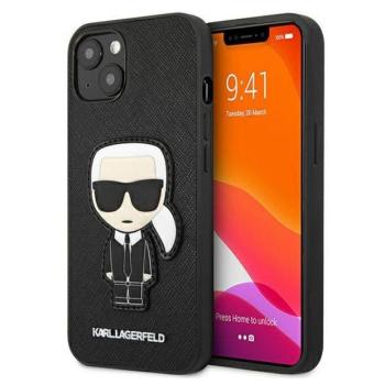 Karl Lagerfeld KLHCP13SOKPK iPhone 13 mini 5,4&quot; fekete Saffiano ikonikus Karl&#039;s Patch keménytok kép