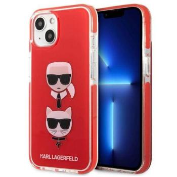 Karl Lagerfeld KLHCP13STPE2TR iPhone 13 mini 5,4&quot; keménytok piros Karl&amp;Choupette fej tok kép