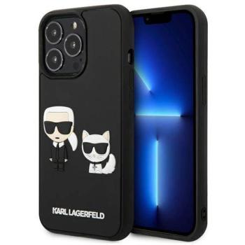 Karl Lagerfeld KLHCP13X3DRKCK iPhone 13 Pro Max 6,7&quot; fekete keménytok Karl&amp;Choupette ikonikus 3D tok kép