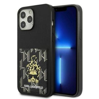 Karl Lagerfeld KLHCP13XCANCNK iPhone 13 Pro Max 6,7&quot; keménytok fekete Karlimals Cardslot tok kép