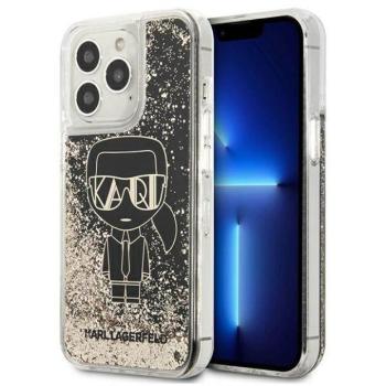 Karl Lagerfeld KLHCP13XLGGKBK iPhone 13 Pro Max 6,7&quot; fekete folyékony csillogó kristályos keménytok Gatsby tok kép