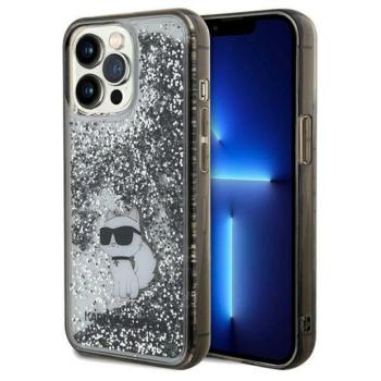 Karl Lagerfeld KLHCP13XLKCNSK iPhone 13 Pro Max 6.7&quot; átlátszó keménytok folyékony csillogó Choupette kép