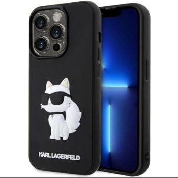 Karl Lagerfeld KLHCP14L3DRKHNK iPhone 14 Pro 6.1&quot; fekete keménytok Rubber Choupette 3D kép