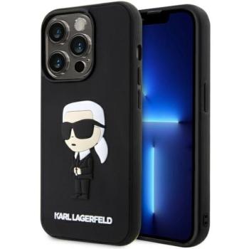 Karl Lagerfeld KLHCP14L3DRKINK iPhone 14 Pro 6.1&quot; fekete keménytok Gumiból készült ikonikus 3D keménytok kép