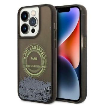 Karl Lagerfeld KLHCP14LLCRSGRK iPhone 14 Pro 6,1&quot; fekete folyékony csillogó kristályos RSG keménytok kép