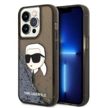 Karl Lagerfeld KLHCP14LLNKHCK iPhone 14 Pro 6,1&quot; fekete csillogó keménytok Karl fej kép