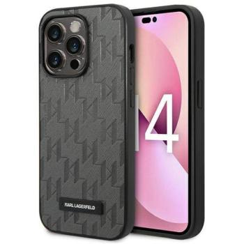 Karl Lagerfeld KLHCP14LSAKLHPG iPhone 14 Pro 6,1&quot; keménytok szürke Saffiano mono fém logós kép