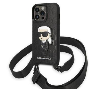 Karl Lagerfeld KLHCP14LSTKMK iPhone 14 Pro 6,1&quot; fekete keménytok Monogram ikonikus tok kép