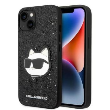 Karl Lagerfeld KLHCP14MG2CPK iPhone 14 Plus / 15 Plus 6,7&quot; fekete keménytok Glitter Choupette Patch kép